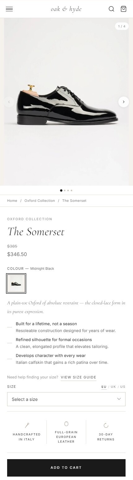 Product page after optimisation